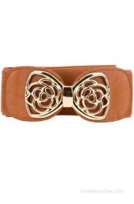 Tiekart Women Casual Brown Metal Belt(Brown)